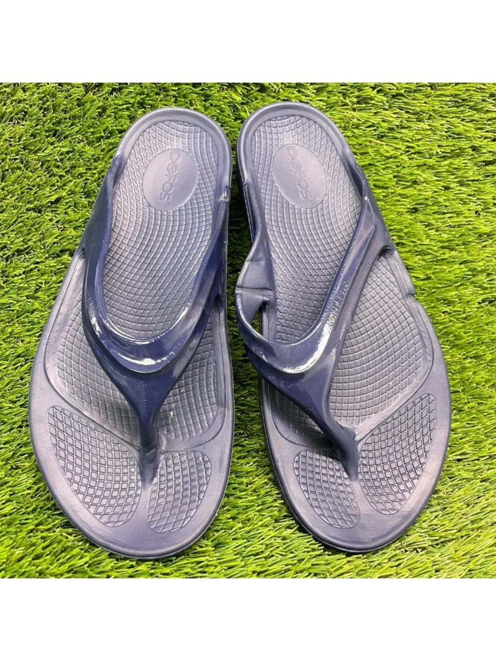 OOFOS OOriginal Womens Size 9 Blue Beach Casual Outdoor Recovery Thong Sandals